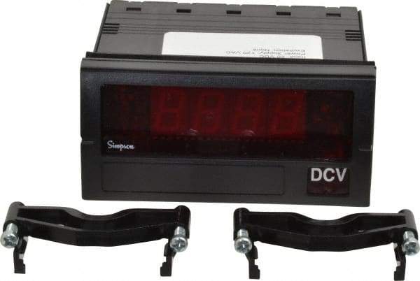 Simpson Electric - 3-1/2 Digits, Digital LED, DC Voltmeter, Panel Meter - 50/60 Hz, 10 Megohms, 120 VAC, 20 VDC, Red - Eagle Tool & Supply