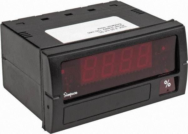 Simpson Electric - 3-1/2 Digits, Digital LED, DC Milliamp, Panel Meter - 50/60 Hz, 10 Ohms, 120 VAC, Red - Eagle Tool & Supply