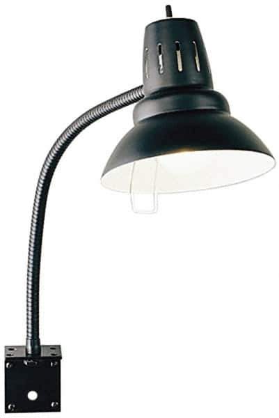 Electrix - 22 Inch, Gooseneck, Bracket Mounted, Incandescent, Black, General Purpose Task Light - 100 Watt, Nonmagnifying - Eagle Tool & Supply