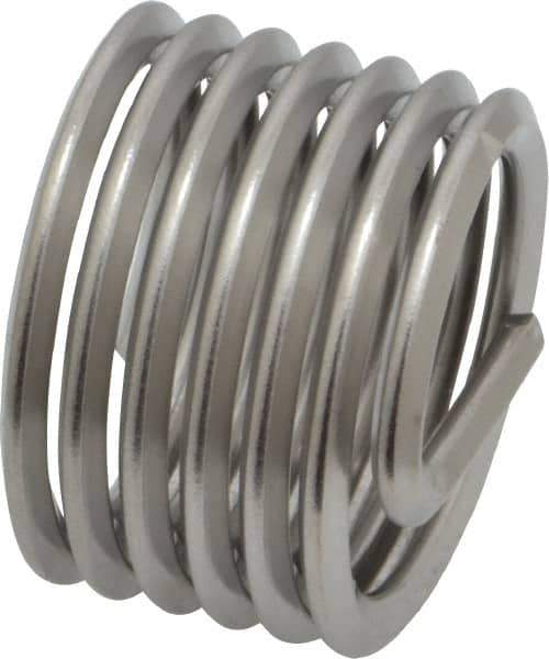 Heli-Coil - 1-8 UNC, 1" OAL, Free Running Helical Insert - 6-3/8 Free Coils, Tanged, 304 Stainless Steel, Bright Finish, 1D Insert Length - Eagle Tool & Supply