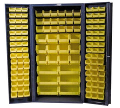 Durham - 132 Bin Storage Cabinet - Steel, 36" Wide x 24" Deep x 72" High, Gray - Eagle Tool & Supply