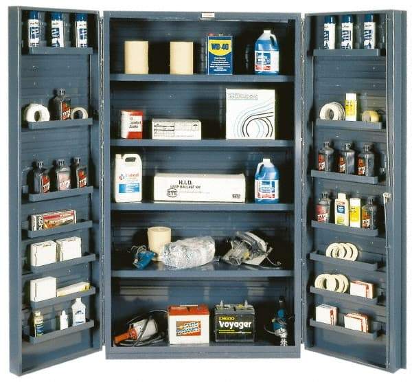 Durham - 18 Shelf Storage Cabinet - Steel, 48" Wide x 24" Deep x 72" High, Gray - Eagle Tool & Supply