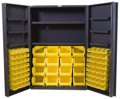 Durham - 8 Shelf 84 Bin Storage Cabinet - Steel, 48" Wide x 24" Deep x 72" High, Gray - Eagle Tool & Supply