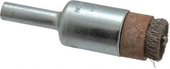 Anderson - 1/2" Brush Diam, Crimped, End Brush - 1/4" Diam Shank, 1/8" Pilot Diam, 20,000 Max RPM - Eagle Tool & Supply