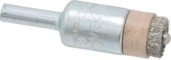 Anderson - 1/2" Brush Diam, Crimped, End Brush - 1/4" Diam Shank, 5/32" Pilot Diam, 20,000 Max RPM - Eagle Tool & Supply