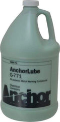 Made in USA - Anchorlube G-771, 1 Gal Bottle Cutting Fluid - Water Soluble, For Broaching, Counterboring, Drawing, Drilling, Engraving, Fly-Cutting, Hole Extruding, Milling, Piercing, Punching, Sawing, Seat Forming, Spot Facing, Tapping - Eagle Tool & Supply