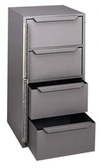 Durham - 4 Drawer, 8 Compartment, Small Parts Lockable Storage Cabinet - 12-1/8" Deep x 12-5/8" Wide x 24-1/2" High - Eagle Tool & Supply