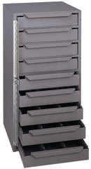 Durham - 9 Drawer, Adjustable Compartment, Small Parts Lockable Storage Cabinet - 12-1/8" Deep x 12-5/8" Wide x 24-1/2" High - Eagle Tool & Supply