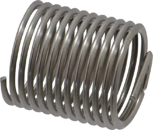 Heli-Coil - 1/2-20 UNF, 3/4" OAL, Free Running Helical Insert - 12-3/8 Free Coils, Tanged, Stainless Steel, Bright Finish, 1-1/2D Insert Length - Eagle Tool & Supply