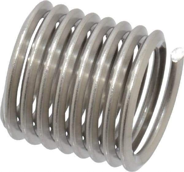 Heli-Coil - M12x1.75 Metric Coarse, 18mm OAL, Free Running Helical Insert - 8-1/4 Free Coils, Tanged, Stainless Steel, Bright Finish, 1-1/2D Insert Length - Eagle Tool & Supply