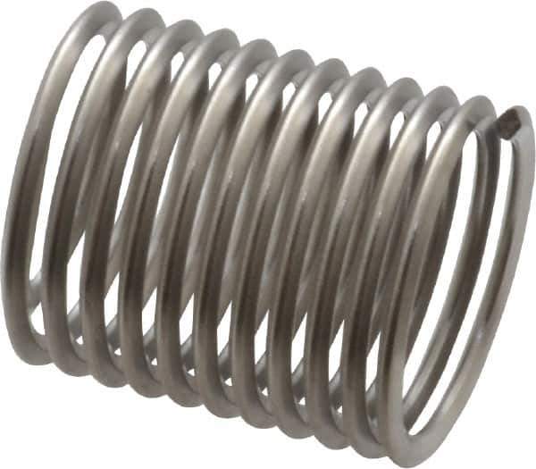 Heli-Coil - M14x1.50 Metric Fine, 21mm OAL, Free Running Helical Insert - 11-3/8 Free Coils, Tanged, Stainless Steel, Bright Finish, 1-1/2D Insert Length - Eagle Tool & Supply