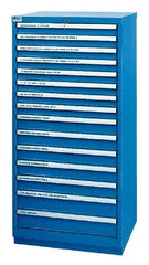 LISTA - 15 Drawer, Tool Crib Storage Cabinet - Steel, 28-1/4" Wide x 28-1/2" Deep x 59-1/2" High, Blue - Eagle Tool & Supply