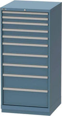 LISTA - 10 Drawer, Tool Crib Storage Cabinet - Steel, 28-1/4" Wide x 28-1/2" Deep x 59-1/2" High, Blue - Eagle Tool & Supply