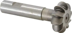 Whitney Tool Co. - 5/16" Radius, 11/16" Circle Diam, 1-3/4" Cutter Diam, Shank Connection, Convex Radius Cutter - 3/4" Shank Diam, 4" OAL, High Speed Steel, Uncoated, Profile Ground, 10 Teeth, Weldon Flat - Eagle Tool & Supply