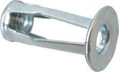 RivetKing - #10-24 UNC Thread, Clear Zinc Plated, Steel, Screwdriver Installed Rivet Nut - 0.12 to 0.16" Grip, 17/32" Flange Diam, 7/8" Long - Eagle Tool & Supply