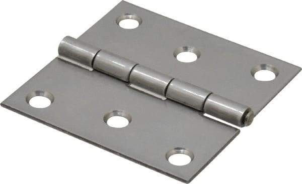 Made in USA - 2-1/2" Long x 2-1/2" Wide x 0.062" Thick, 302/304 Stainless Steel Commercial Hinge - 6 Holes, 0.12" Pin Diam - Eagle Tool & Supply