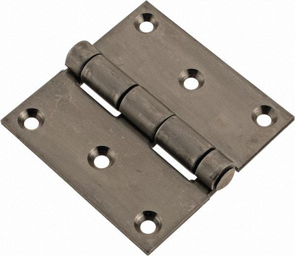 Made in USA - 3" Long x 3" Wide x 1/8" Thick, 302/304 Stainless Steel Commercial Hinge - 6 Holes, 0.25" Pin Diam - Eagle Tool & Supply