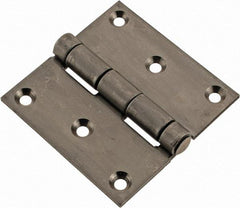 Made in USA - 3" Long x 3" Wide x 1/8" Thick, 302/304 Stainless Steel Commercial Hinge - 6 Holes, 0.25" Pin Diam - Eagle Tool & Supply