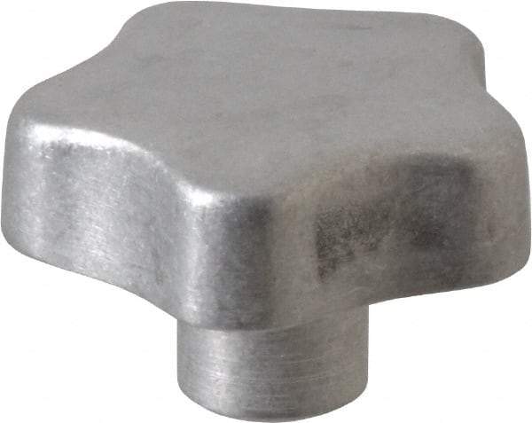 J.W. Winco - 40mm Head Diam, 5 Point Lobed Knob - M6x1 Hole, Aluminum - Eagle Tool & Supply