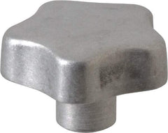 J.W. Winco - 40mm Head Diam, 5 Point Lobed Knob - M6x1 Hole, Aluminum - Eagle Tool & Supply