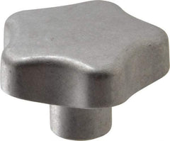 J.W. Winco - 40mm Head Diam, 5 Point Lobed Knob - M8x1.25 Hole, Aluminum - Eagle Tool & Supply