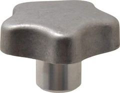 J.W. Winco - 50mm Head Diam, 5 Point Lobed Knob - M8x1.25 Hole, Aluminum - Eagle Tool & Supply