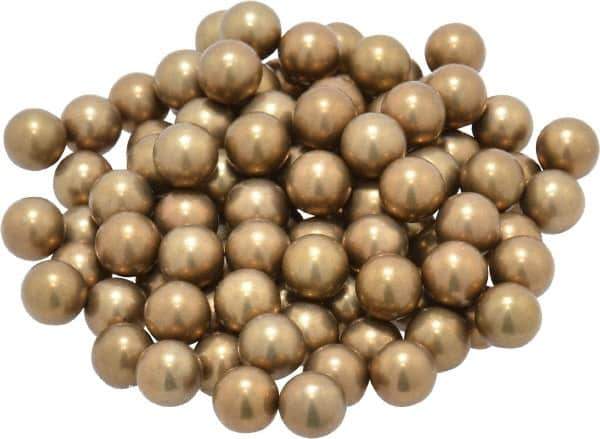 Value Collection - 1/4 Inch Diameter Brass Ball - 0.0002 Inch Sphericity, Grade 200, 75 to 87 B Hardness - Eagle Tool & Supply