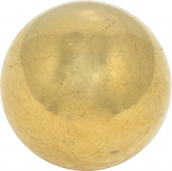 Value Collection - 1 Inch Diameter Brass Ball - 0.0002 Inch Sphericity, Grade 200, 75 to 87 B Hardness - Eagle Tool & Supply