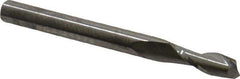 SGS - 3/16", 9/16" LOC, 3/16" Shank Diam, 2" OAL, 2 Flute, Solid Carbide Square End Mill - Single End, Uncoated, Spiral Flute, 30° Helix, Centercutting, Right Hand Cut, Right Hand Flute, Series 52 - Eagle Tool & Supply