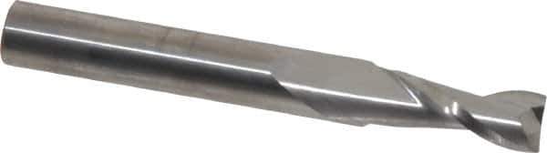 SGS - 9/32", 3/4" LOC, 5/16" Shank Diam, 2-1/2" OAL, 2 Flute, Solid Carbide Square End Mill - Single End, Uncoated, Spiral Flute, 30° Helix, Centercutting, Right Hand Cut, Right Hand Flute, Series 52 - Eagle Tool & Supply
