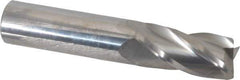 SGS - 3/4", 1-1/2" LOC, 3/4" Shank Diam, 4" OAL, 4 Flute, Solid Carbide Square End Mill - Single End, Uncoated, Spiral Flute, 30° Helix, Centercutting, Right Hand Cut, Right Hand Flute, Series 54 - Eagle Tool & Supply