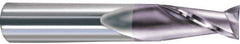 SGS - 3/4", 1-1/2" LOC, 3/4" Shank Diam, 4" OAL, 2 Flute, Solid Carbide Square End Mill - Single End, TiCN Finish, Spiral Flute, 30° Helix, Centercutting, Right Hand Cut, Right Hand Flute, Series 52 - Eagle Tool & Supply