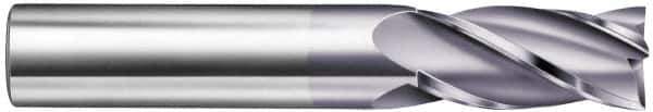 SGS - 3/4", 1-1/2" LOC, 3/4" Shank Diam, 4" OAL, 4 Flute, Solid Carbide Square End Mill - Single End, TiCN Finish, Spiral Flute, 30° Helix, Centercutting, Right Hand Cut, Right Hand Flute, Series 54 - Eagle Tool & Supply