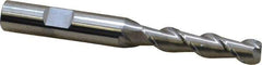 SGS - 5/16", 1-3/8" LOC, 3/8" Shank Diam, 3-1/8" OAL, 2 Flute, Solid Carbide Square End Mill - Single End, Uncoated, Spiral Flute, 45° Helix, Centercutting, Right Hand Cut, Right Hand Flute, Series 44 - Eagle Tool & Supply