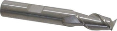 SGS - 3/8", 3/4" LOC, 3/8" Shank Diam, 2-1/2" OAL, 2 Flute, Solid Carbide Square End Mill - Single End, Uncoated, Spiral Flute, 45° Helix, Centercutting, Right Hand Cut, Right Hand Flute, Series 44 - Eagle Tool & Supply