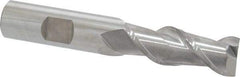 SGS - 5/8", 1-5/8" LOC, 5/8" Shank Diam, 3-3/4" OAL, 2 Flute, Solid Carbide Square End Mill - Single End, Uncoated, Spiral Flute, 45° Helix, Centercutting, Right Hand Cut, Right Hand Flute, Series 44 - Eagle Tool & Supply