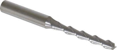 SGS - 1/4", 1-3/4" LOC, 3/8" Shank Diam, 3-9/16" OAL, 2 Flute, Solid Carbide Square End Mill - Single End, Uncoated, Spiral Flute, 45° Helix, Centercutting, Right Hand Cut, Right Hand Flute, Series 44 - Eagle Tool & Supply