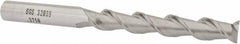 SGS - 3/8", 2-1/2" LOC, 3/8" Shank Diam, 4-1/4" OAL, 2 Flute, Solid Carbide Square End Mill - Single End, Uncoated, Spiral Flute, 45° Helix, Centercutting, Right Hand Cut, Right Hand Flute, Series 44 - Eagle Tool & Supply