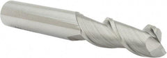 SGS - 1/2", 1-1/4" LOC, 1/2" Shank Diam, 3-1/4" OAL, 2 Flute, Solid Carbide Square End Mill - Single End, Uncoated, Spiral Flute, 45° Helix, Centercutting, Right Hand Cut, Right Hand Flute, Series 44 - Eagle Tool & Supply