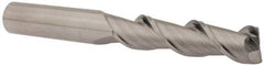 SGS - 1/2", 2" LOC, 1/2" Shank Diam, 4" OAL, 2 Flute, Solid Carbide Square End Mill - Single End, Uncoated, Spiral Flute, 45° Helix, Centercutting, Right Hand Cut, Right Hand Flute, Series 44 - Eagle Tool & Supply