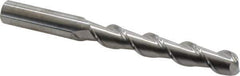 SGS - 1/2", 3" LOC, 1/2" Shank Diam, 5" OAL, 2 Flute, Solid Carbide Square End Mill - Single End, Uncoated, Spiral Flute, 45° Helix, Centercutting, Right Hand Cut, Right Hand Flute, Series 44 - Eagle Tool & Supply