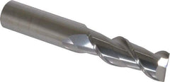 SGS - 5/8", 1-5/8" LOC, 5/8" Shank Diam, 3-3/4" OAL, 2 Flute, Solid Carbide Square End Mill - Single End, Uncoated, Spiral Flute, 45° Helix, Centercutting, Right Hand Cut, Right Hand Flute, Series 44 - Eagle Tool & Supply