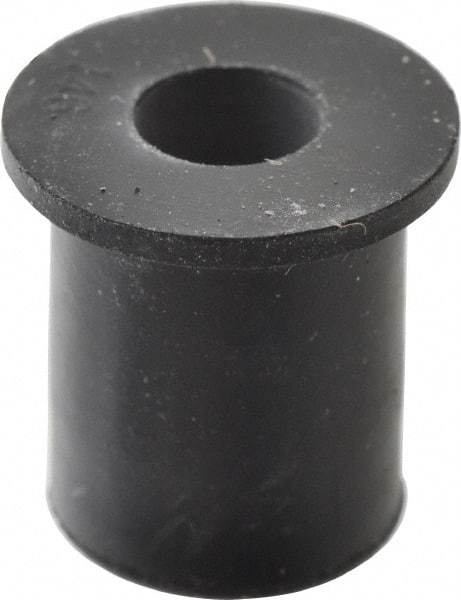 RivetKing - 1/4-20, 0.63" Diam x 0.051" Thick Flange, Rubber Insulated Rivet Nut - UNC Thread, Rubber, 1/2" Body Diam, 0.63" OAL - Eagle Tool & Supply