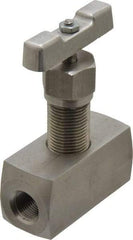 Made in USA - 3/8" Pipe, Inline Hard Seat Needle Valve - FNPT x FNPT Ends, Grade 316 Stainless Steel Valve, 10,000 Max psi - Eagle Tool & Supply