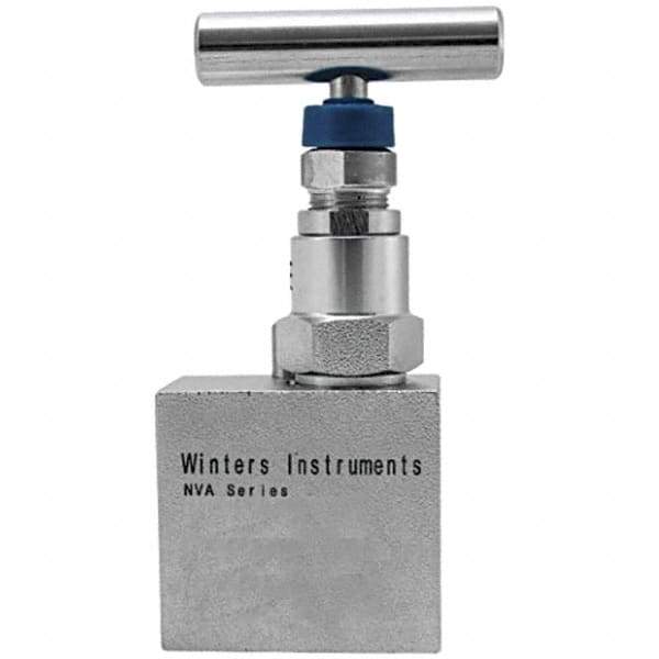 Value Collection - 1/4" Pipe, Angled Hard Seat Needle Valve - FNPT x FNPT Ends, Grade 316 Stainless Steel Valve, 10,000 Max psi - Eagle Tool & Supply