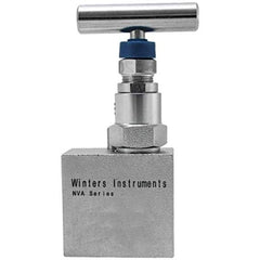 Value Collection - 1" Pipe, Angled Hard Seat Needle Valve - FNPT x FNPT Ends, Grade 316 Stainless Steel Valve, 10,000 Max psi - Eagle Tool & Supply