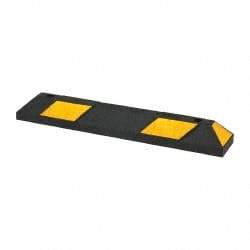 PRO-SAFE - 72" Long x 6" Wide x 4" High, Parking Curb - Black & Yellow, Rubber - Eagle Tool & Supply