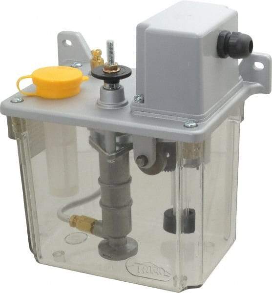 Trico - 2 L Reservoir Capacity, 3 - 6 cm Output per Cycle, 12-24 cm Output per Hour, Electric Central Lubrication System - 15 Min Interval Between Cycles, 130mm Wide x 225mm High, 110 Volts, Oil, 5/16-24 Outlet Thread - Eagle Tool & Supply