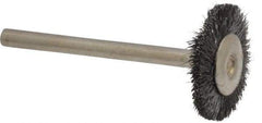 Osborn - 3/4" OD, 1/8" Shank Diam, Crimped Steel Wheel Brush - 0.003" Filament Diam, 25,000 RPM - Eagle Tool & Supply