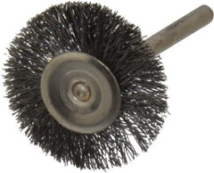 Osborn - 1" OD, 1/8" Shank Diam, Crimped Steel Wheel Brush - 0.005" Filament Diam, 25,000 RPM - Eagle Tool & Supply